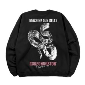 🆕️ Machine Gun Kelly Outlaw Rodeo Houston Crewneck Pullover Sweatshirt